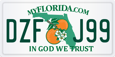 FL license plate DZFJ99