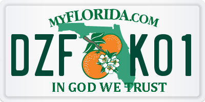 FL license plate DZFK01