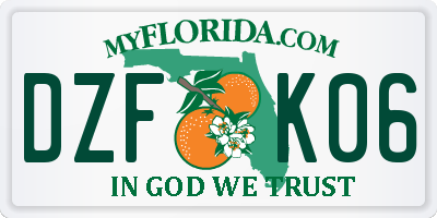 FL license plate DZFK06