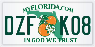 FL license plate DZFK08