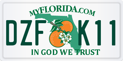 FL license plate DZFK11