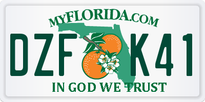 FL license plate DZFK41
