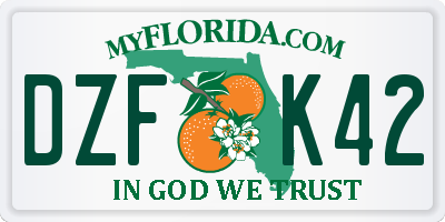 FL license plate DZFK42