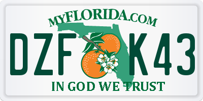 FL license plate DZFK43
