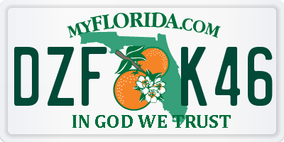FL license plate DZFK46