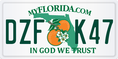 FL license plate DZFK47