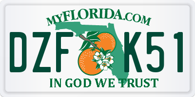 FL license plate DZFK51