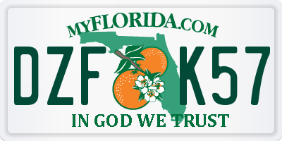 FL license plate DZFK57