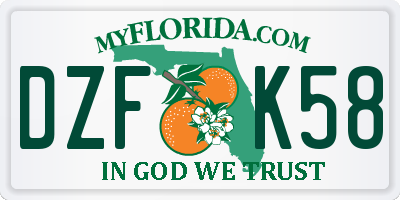 FL license plate DZFK58