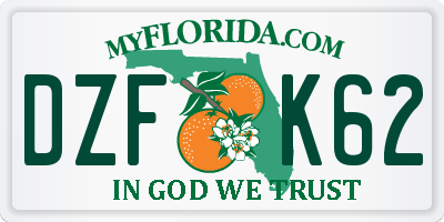 FL license plate DZFK62