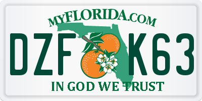 FL license plate DZFK63