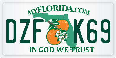 FL license plate DZFK69
