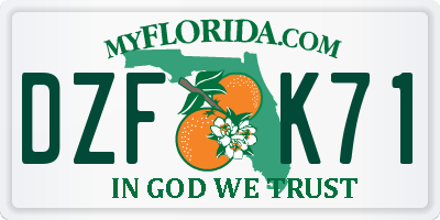 FL license plate DZFK71