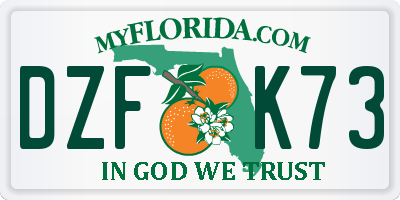 FL license plate DZFK73