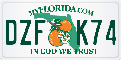 FL license plate DZFK74
