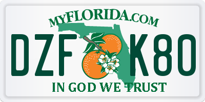 FL license plate DZFK80