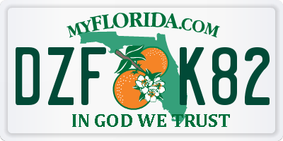 FL license plate DZFK82