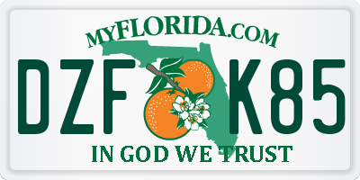 FL license plate DZFK85