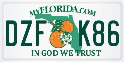 FL license plate DZFK86