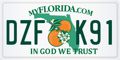 FL license plate DZFK91