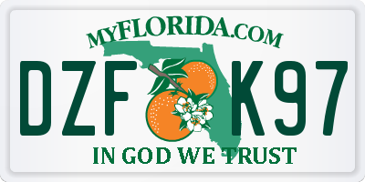 FL license plate DZFK97