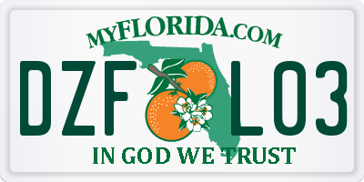 FL license plate DZFL03