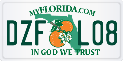 FL license plate DZFL08