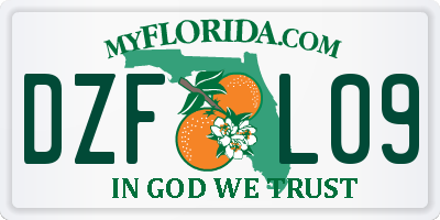 FL license plate DZFL09