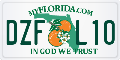 FL license plate DZFL10