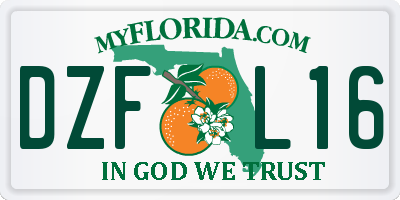 FL license plate DZFL16