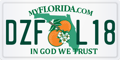 FL license plate DZFL18