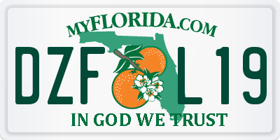 FL license plate DZFL19