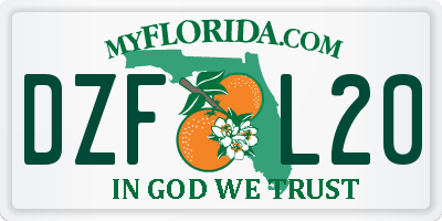 FL license plate DZFL20