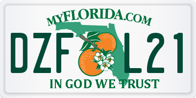 FL license plate DZFL21