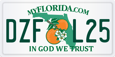 FL license plate DZFL25