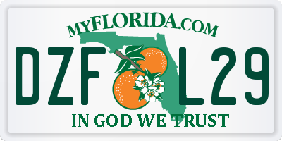 FL license plate DZFL29