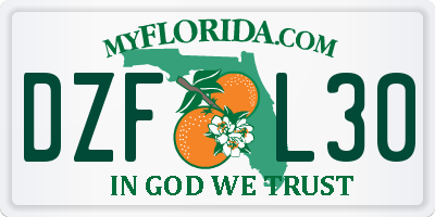 FL license plate DZFL30