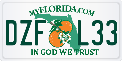 FL license plate DZFL33