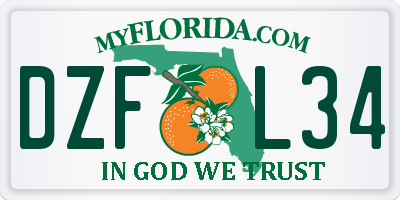 FL license plate DZFL34