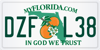 FL license plate DZFL38