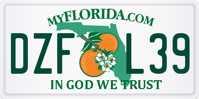 FL license plate DZFL39