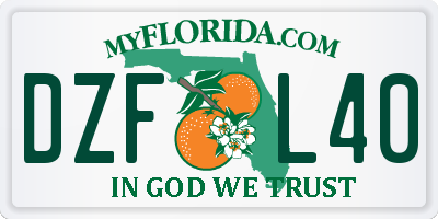 FL license plate DZFL40