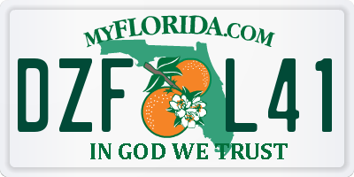 FL license plate DZFL41