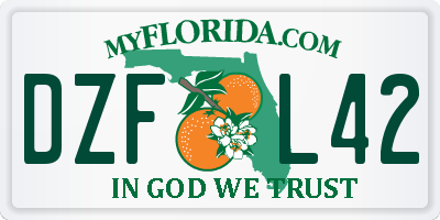 FL license plate DZFL42