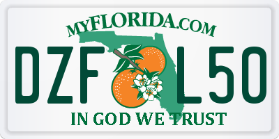FL license plate DZFL50
