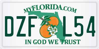 FL license plate DZFL54