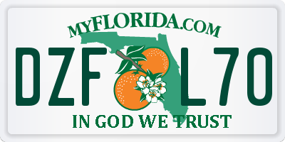 FL license plate DZFL70