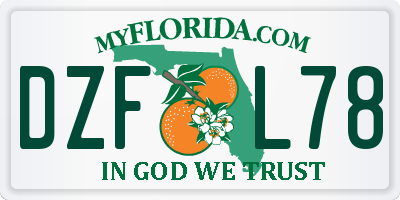 FL license plate DZFL78