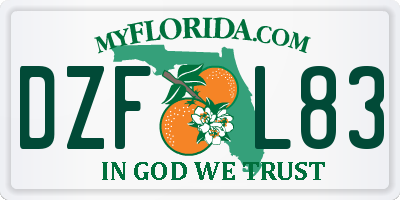 FL license plate DZFL83