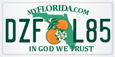 FL license plate DZFL85